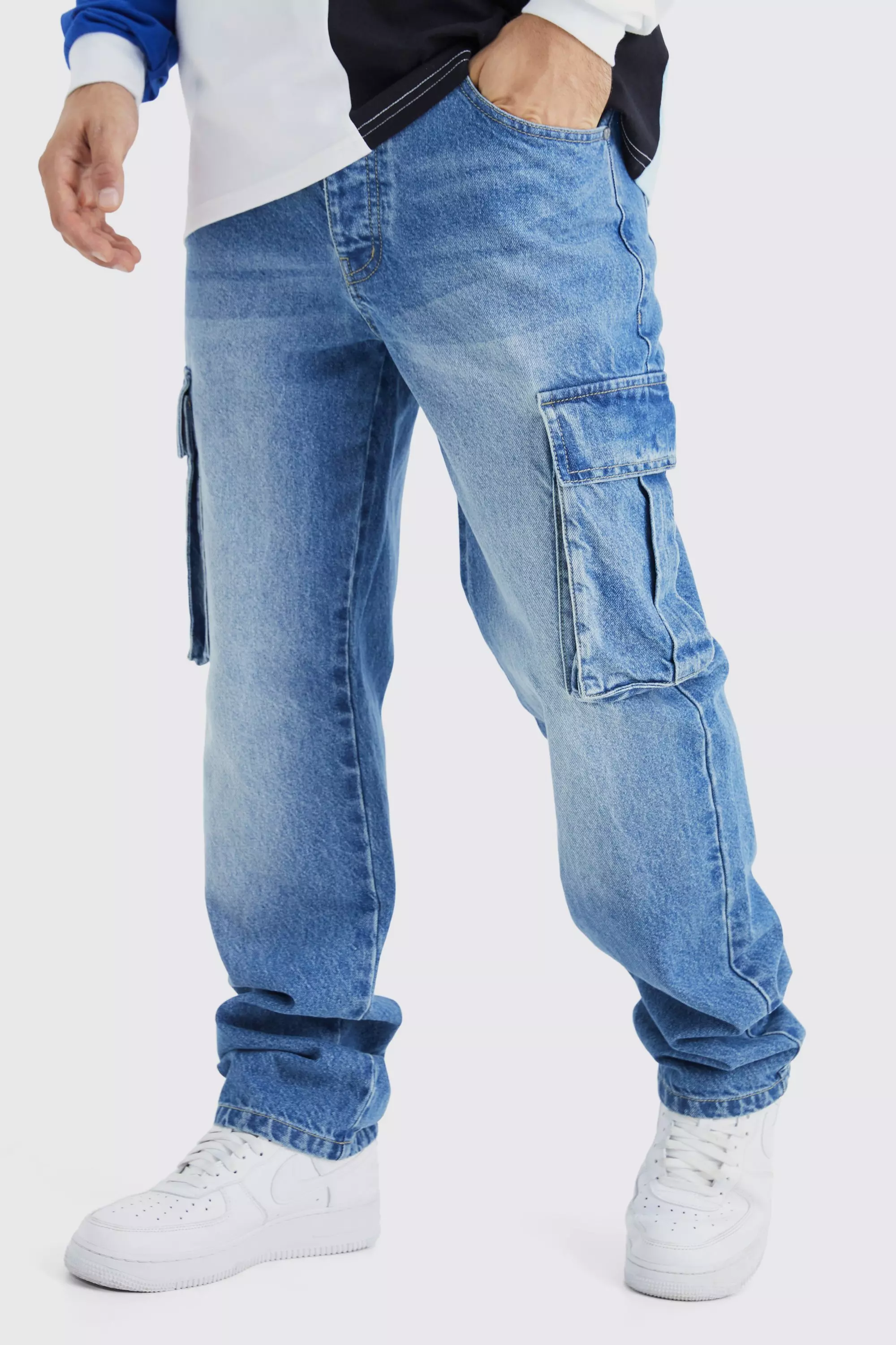 Cargo blue best sale jeans mens